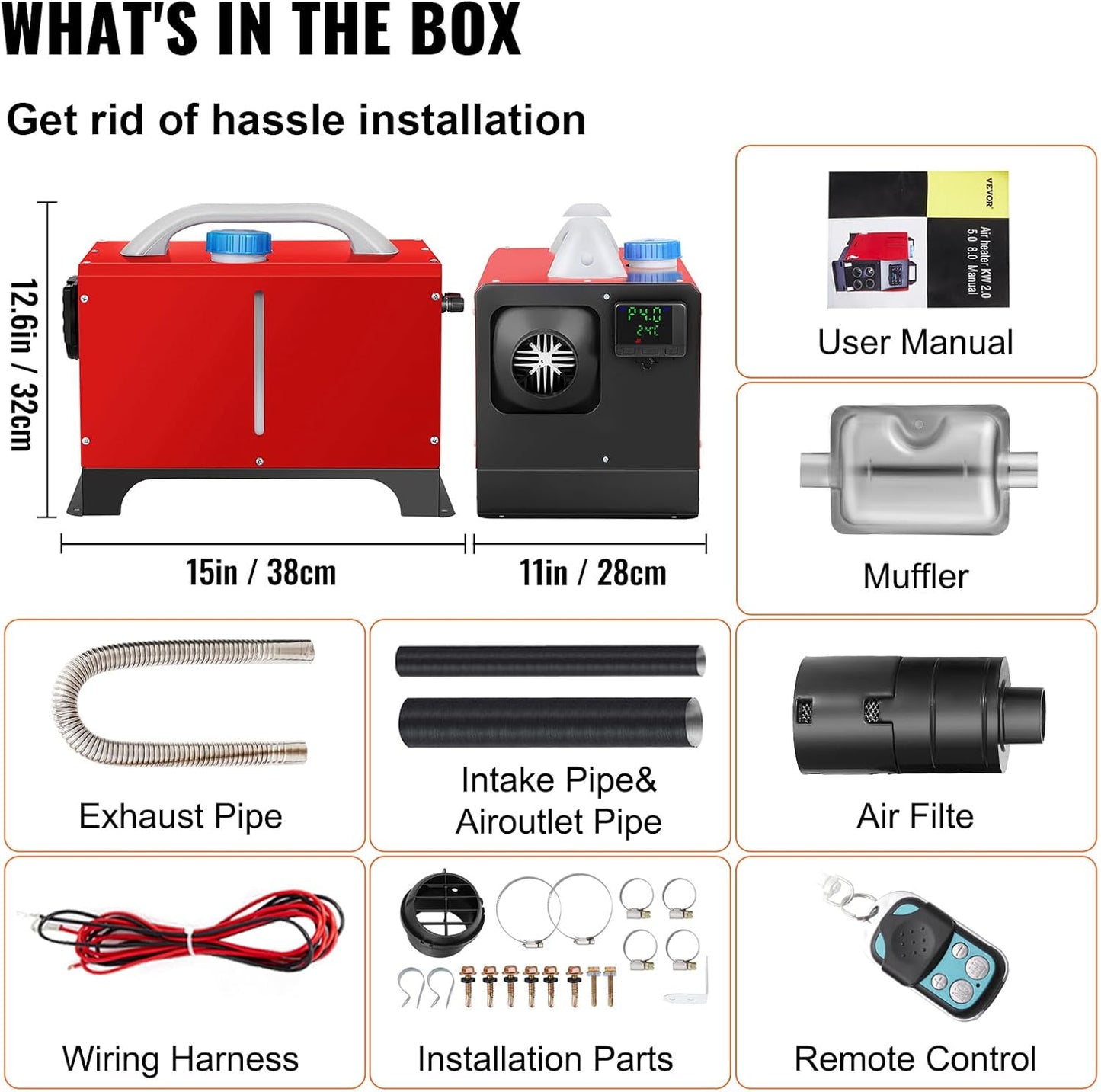 💥Last day special price $42.97- 8KW Diesel Heater All in One, Diesel Air Heater with Bluetooth App Control