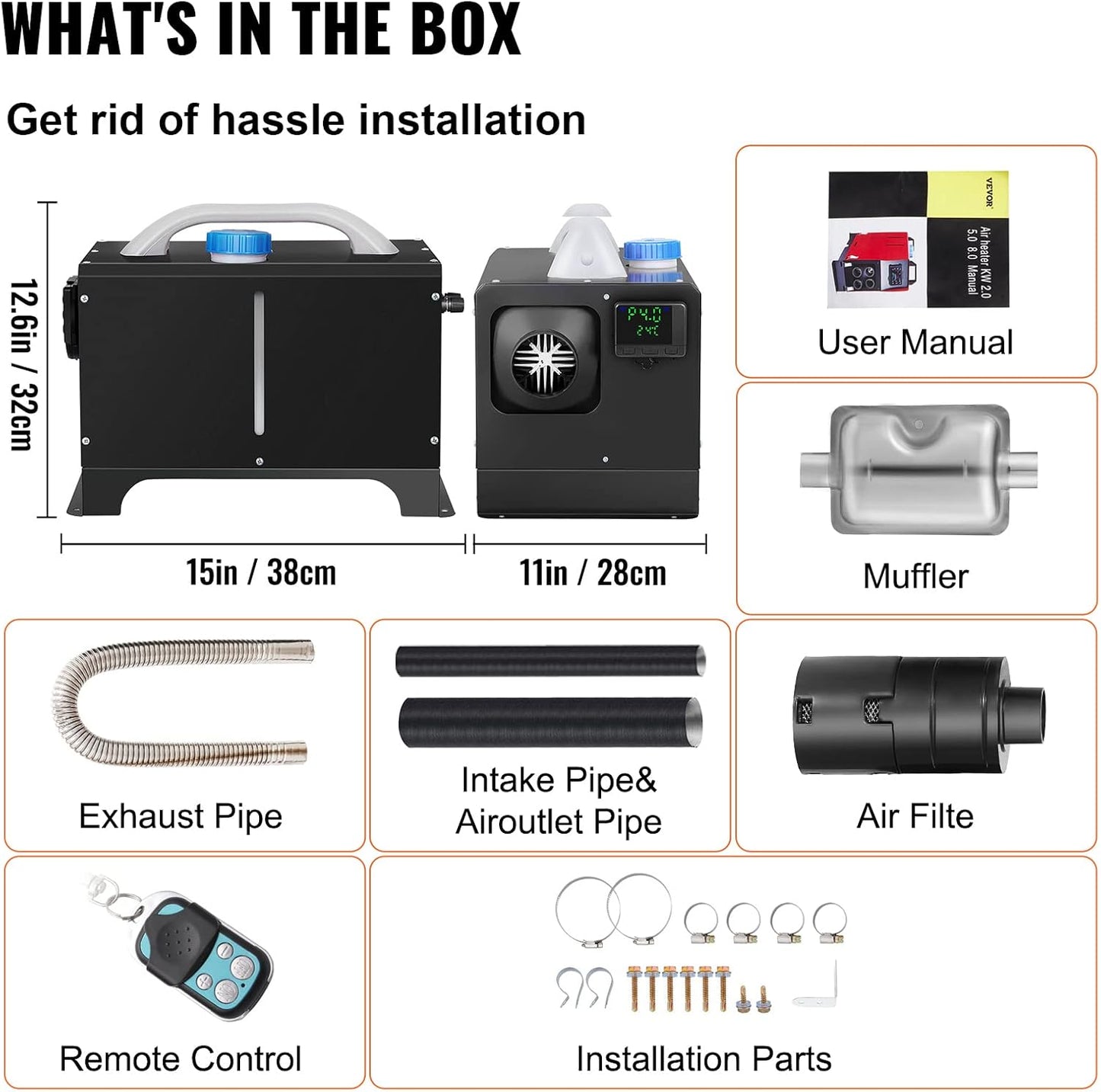 💥Last day special price $42.97- 8KW Diesel Heater All in One, Diesel Air Heater with Bluetooth App Control