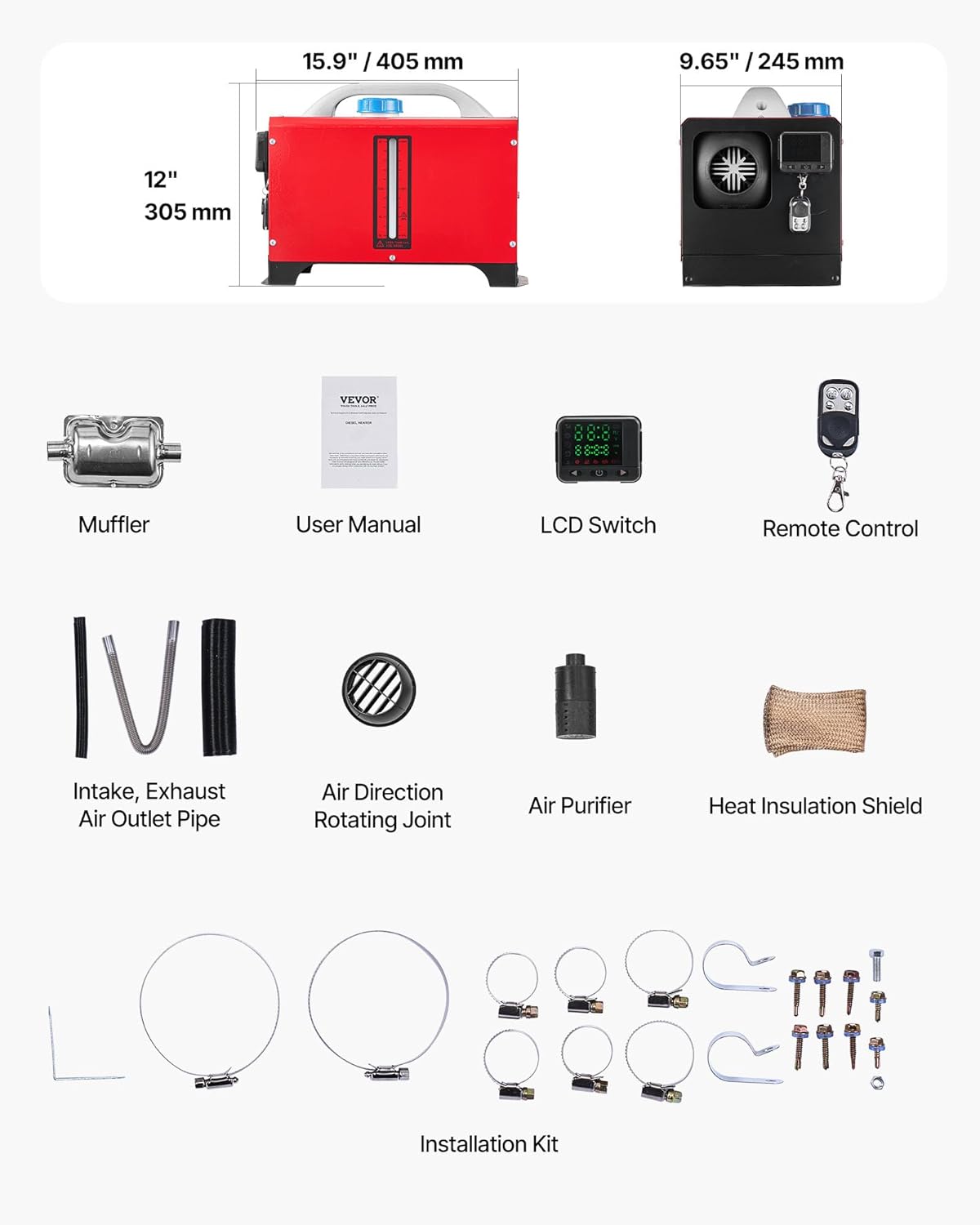 💥Last day special price $42.97- 8KW Diesel Heater All in One, Diesel Air Heater with Bluetooth App Control