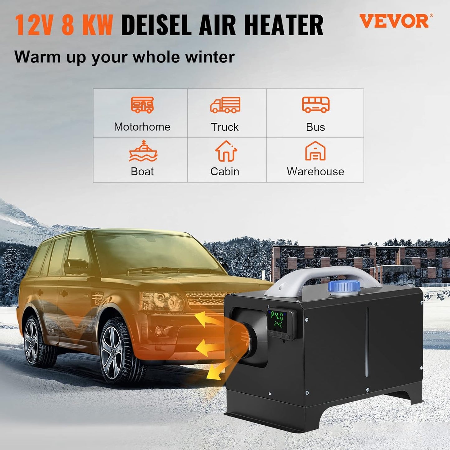💥Last day special price $42.97- 8KW Diesel Heater All in One, Diesel Air Heater with Bluetooth App Control